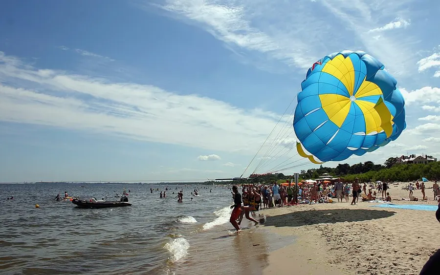 Parasailing over Playa del Carmen